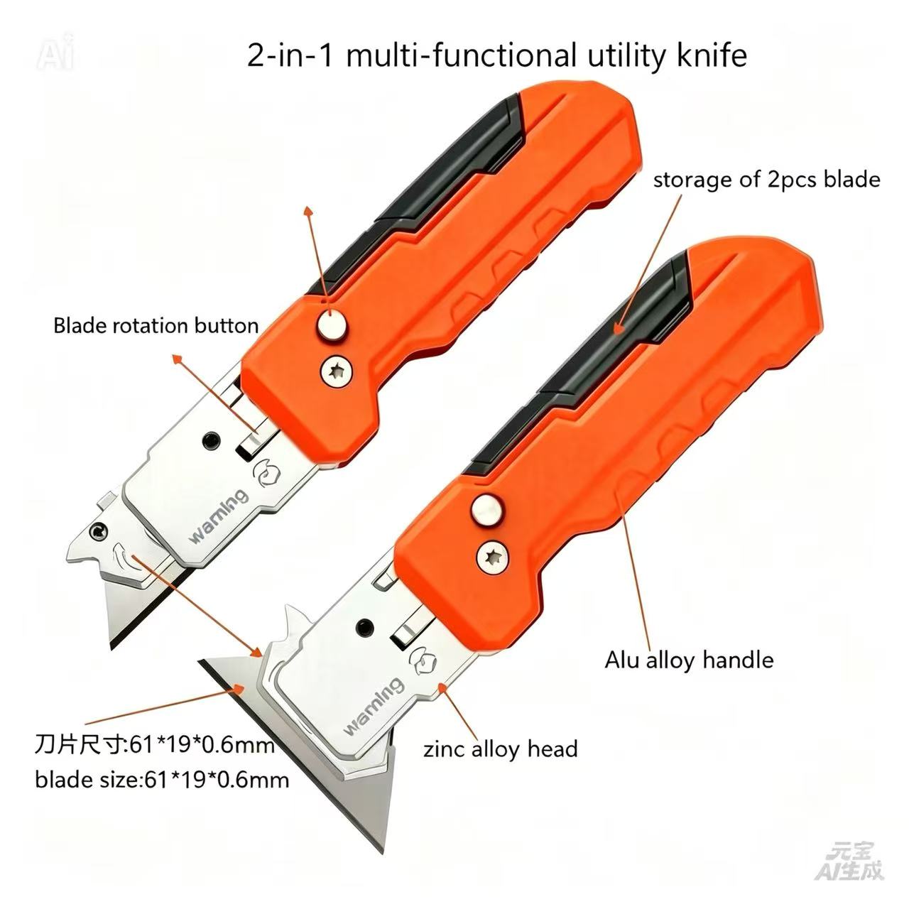 2-IN-1 UTILITY KNIFE & SCRAPER