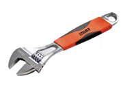 ADJUSTABLE WRENCH TPR TWO COLOR HANDLE WITH SCALE