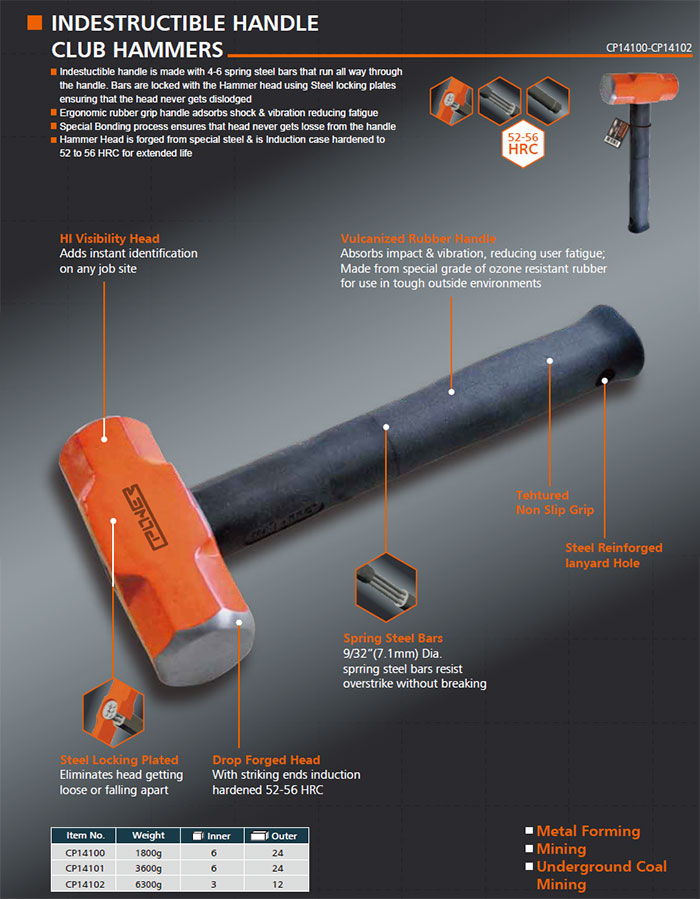 INDESTRUCTIBLE HANDLE CLUB HAMMERS